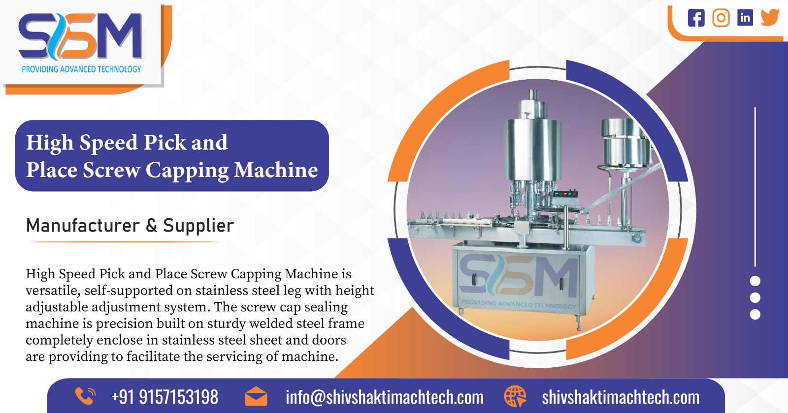 High-Speed Pick and Place Screw Capping Machine Manufacturer in Ahmedabad