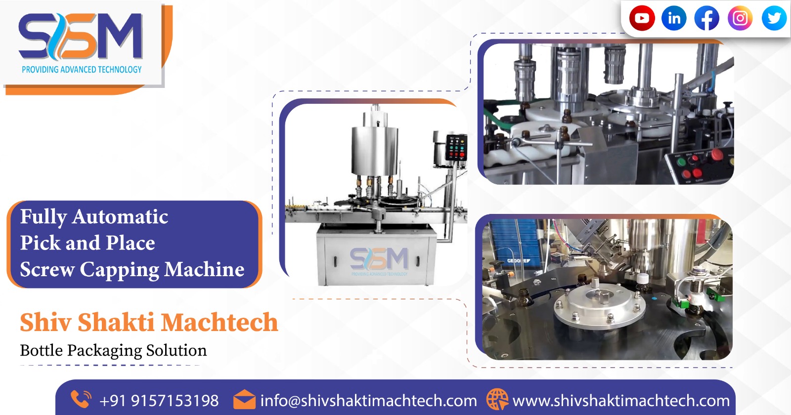 Fully Automatic Pick and Place Screw Capping Machine