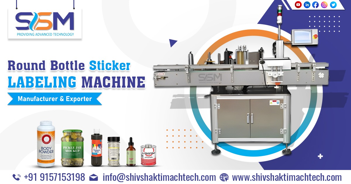 Round Bottle Sticker Labeling Machine in Oman
