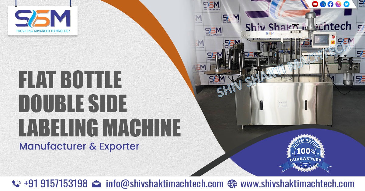 Flat Bottle Double Side Sticker Labeling Machine