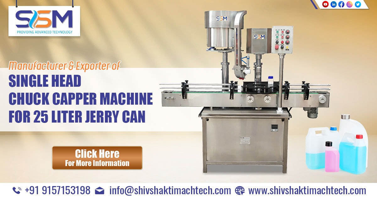 Single-Head Chuck Capper Machine for 25 liter Jerry Can