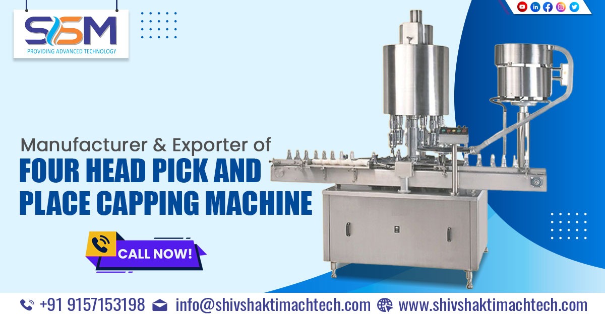 Four Head Pick and Place Capping Machine