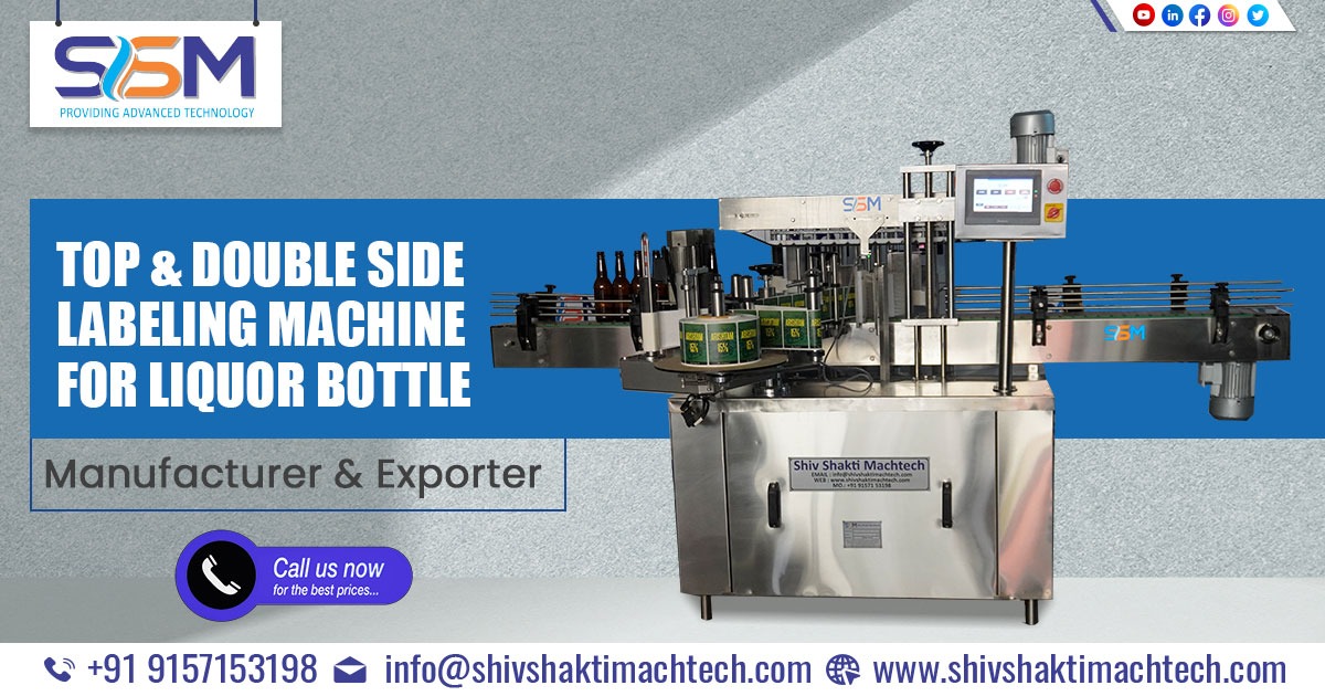 Double Side Labeling Machine for Liquor Bottle