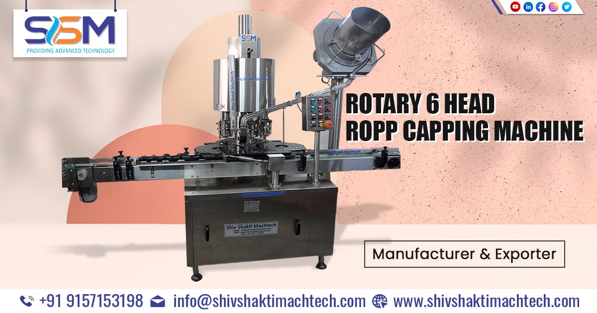 Rotary 6 Head ROPP Capping Machine