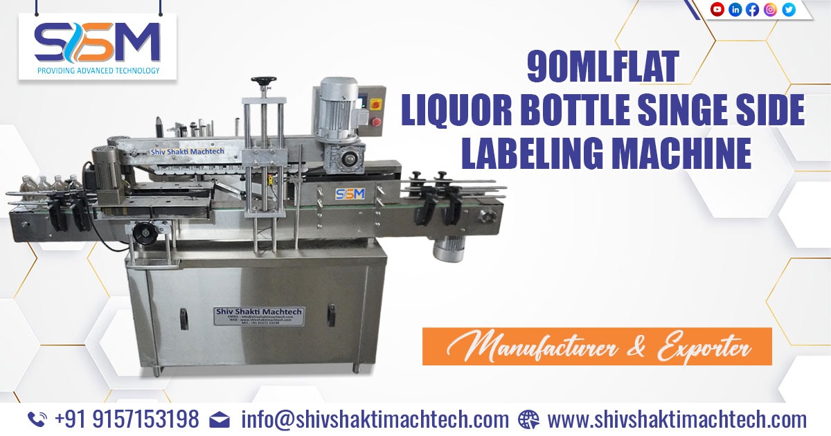 90ML Flat Liquor Bottle Singe Side Labeling Machine