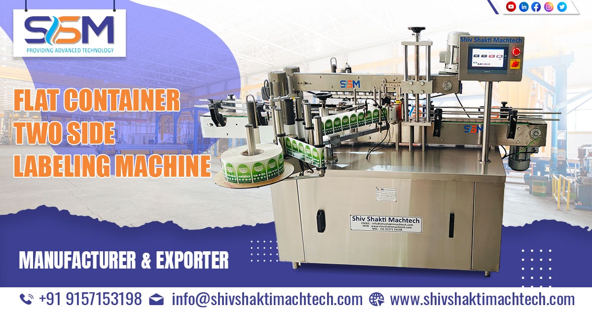 Flat Container Two-Side Labeling Machine