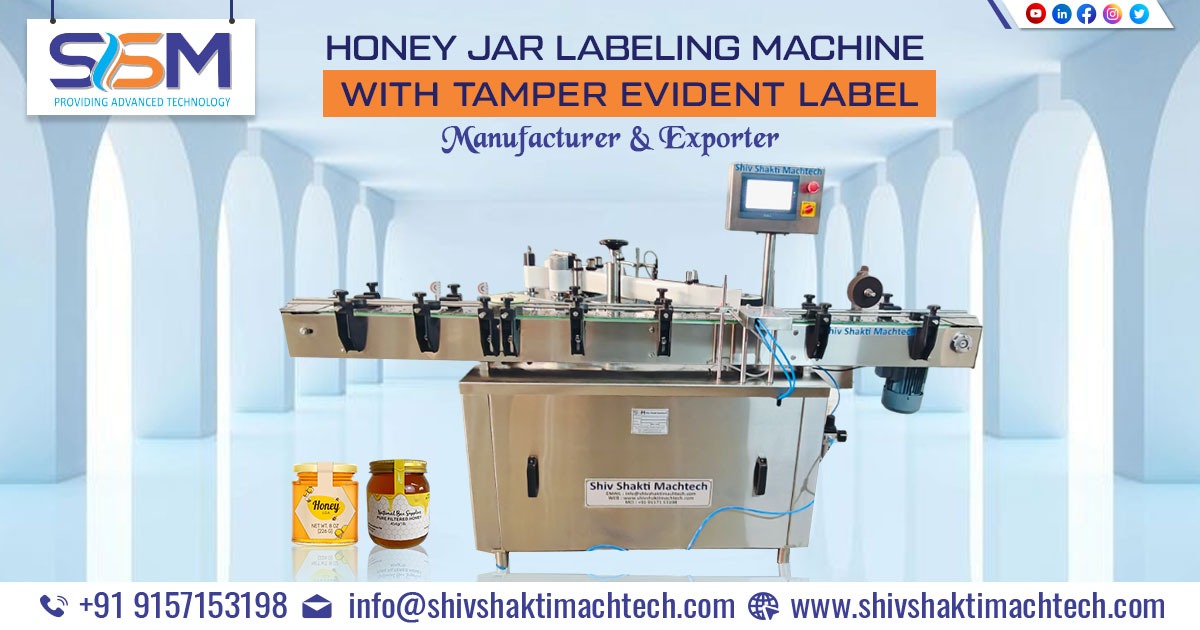 Honey Jar Labeling Machine with Tamper Evident Label