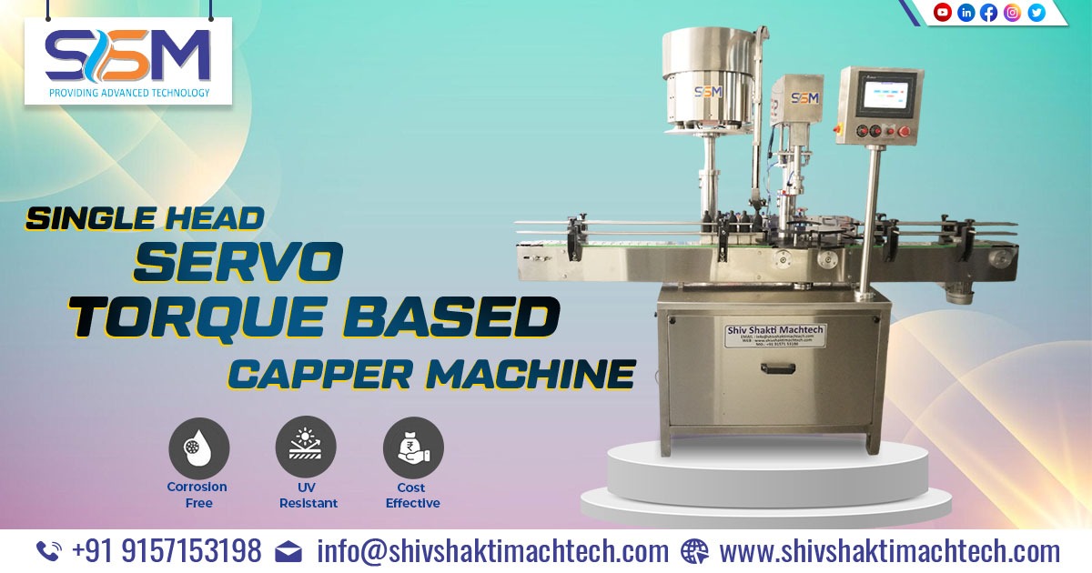 Single Head Servo Torque Based Capper Machine