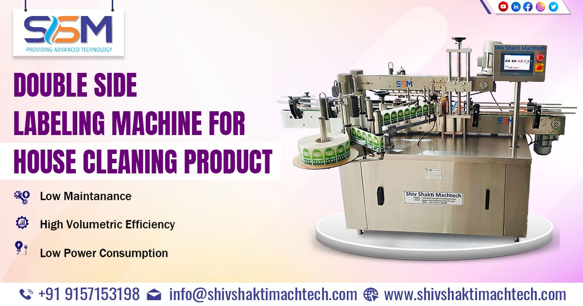 Double Side Labeling Machine for House Cleaning Product