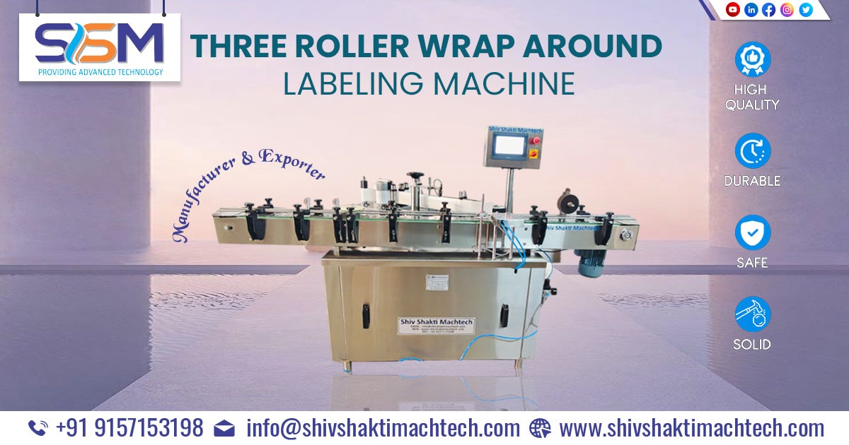 Three Roller Wrap Around Labeling Machine