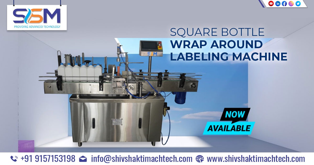 Square Bottle Wrap Around Labeling Machine
