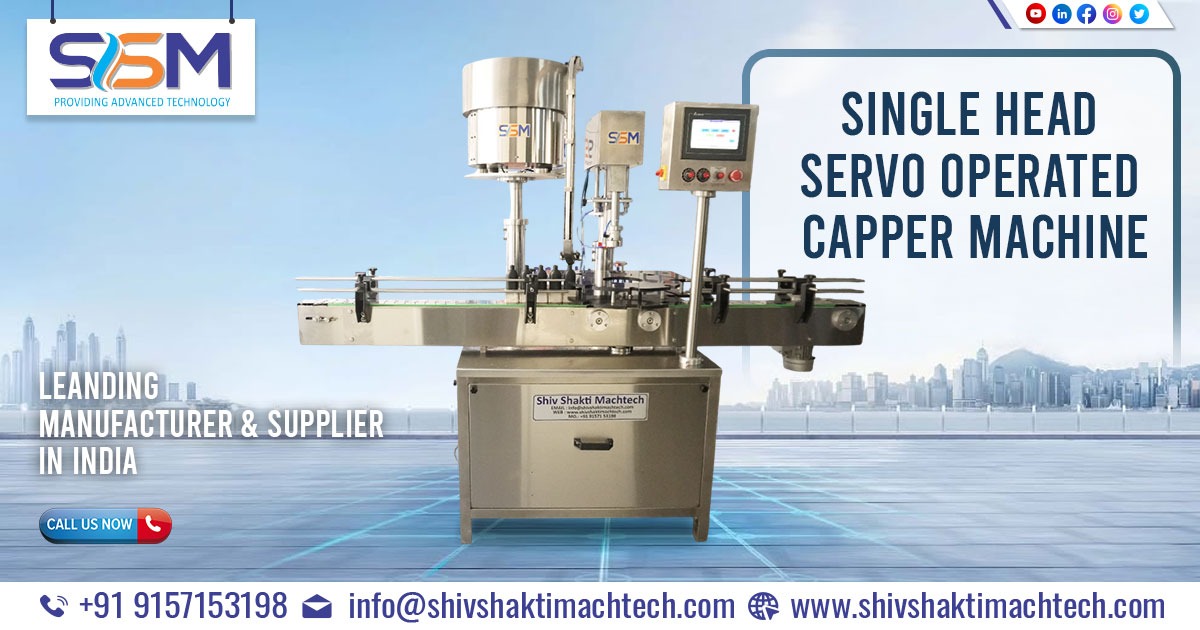 Single Head Servo Operated Capper Machine