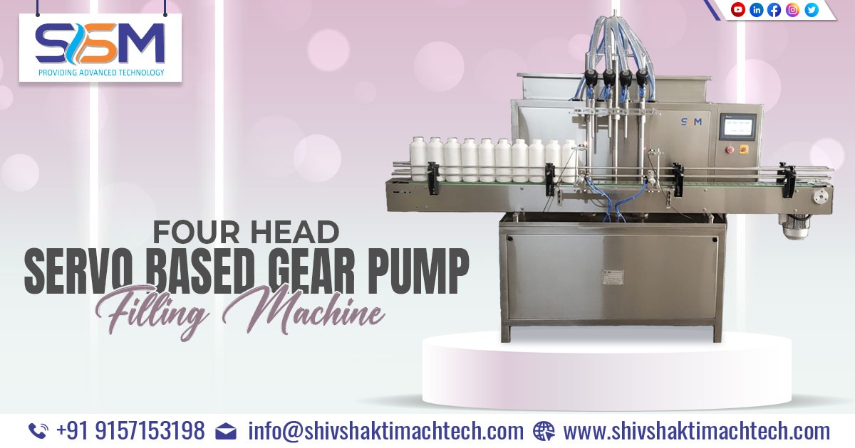 Four Head Servo Based Gear Pump Filling Machine