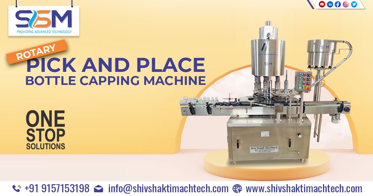 Rotary Pick and Place Bottle Capping Machine