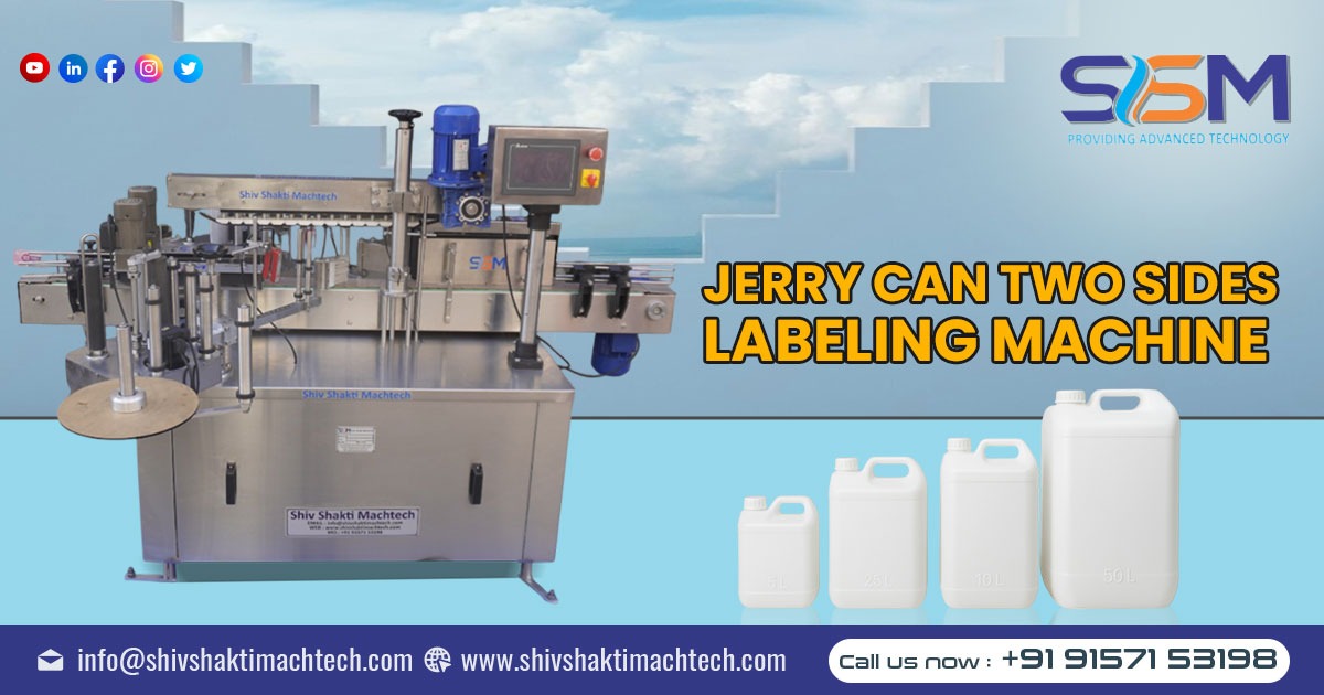 Jerry Can Two Sides Labeling Machine India