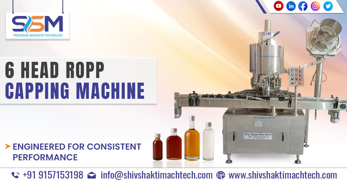6 Head ROPP Capping Machine Manufacturer From Ahmedabad