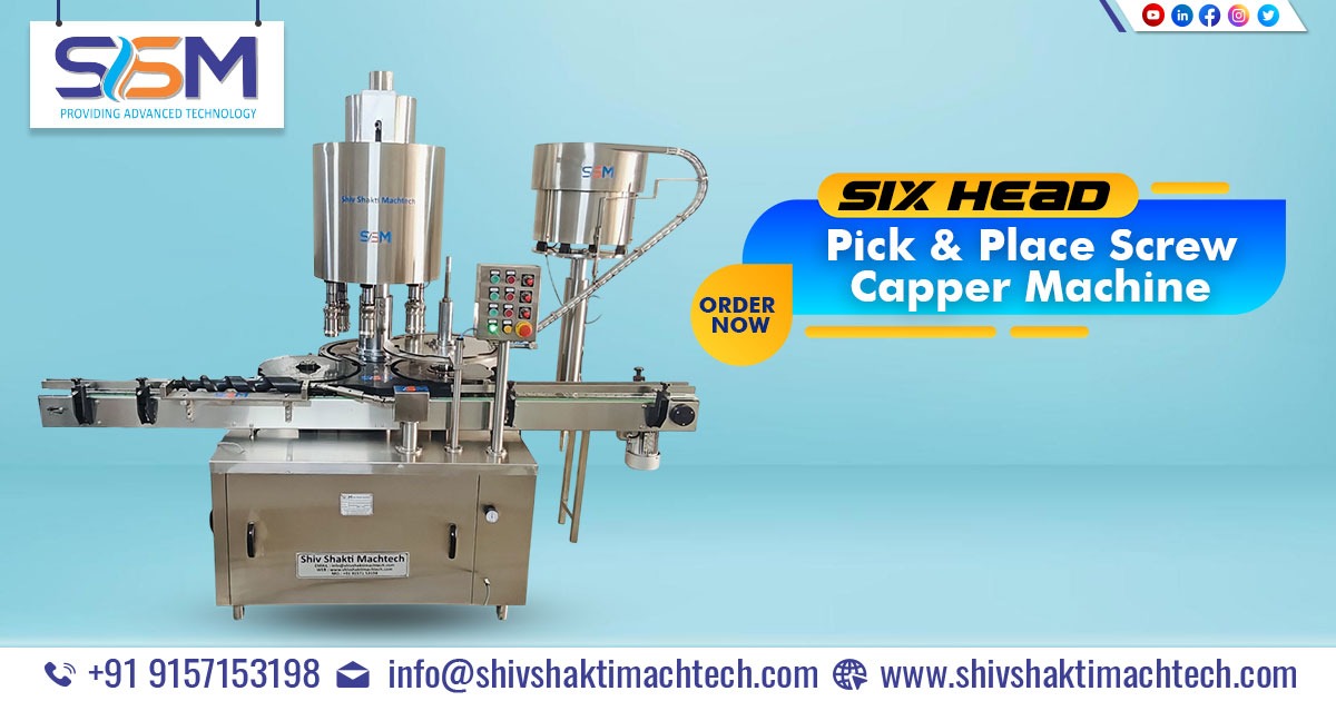Six Head Pick and Place Screw Capper Machine