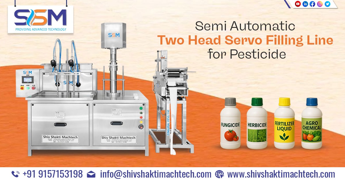Semi Automatic Two Head Servo Filling Line for Pesticide Supplied to Jammu, Jammu and Kashmir