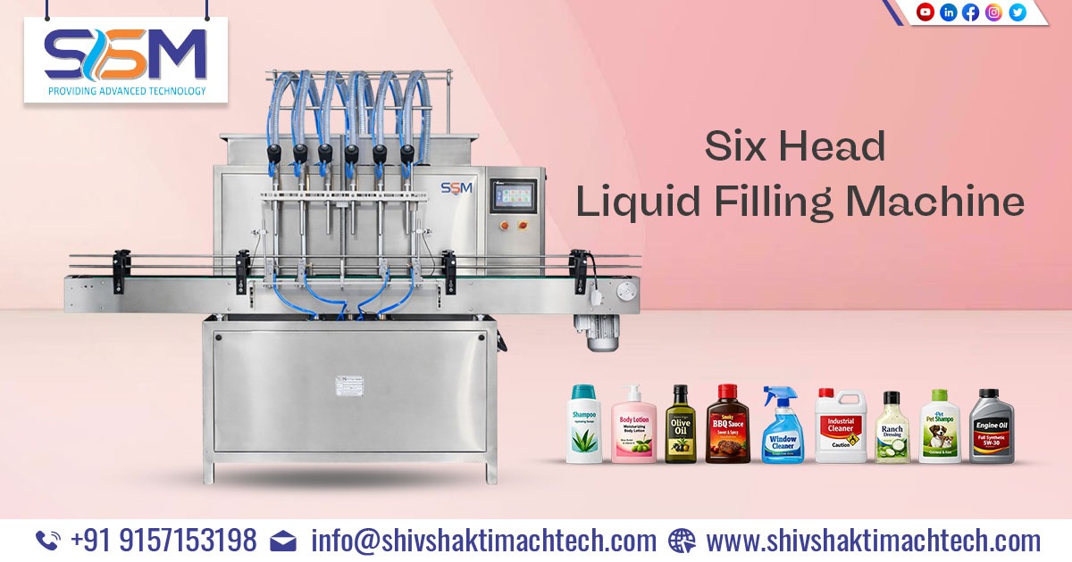 Six Head Liquid Filling Machine Manufacturer from Ahmedabad