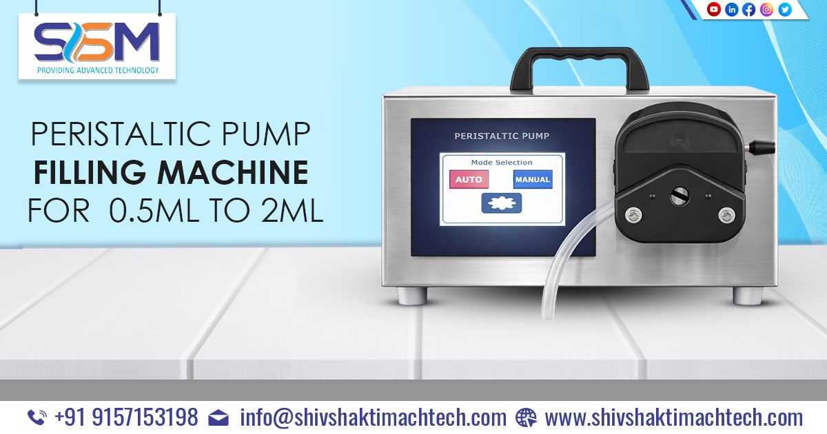 Peristaltic Pump Filling Machine for 0.5ml to 2ML Supplied to Vadodara, Gujarat