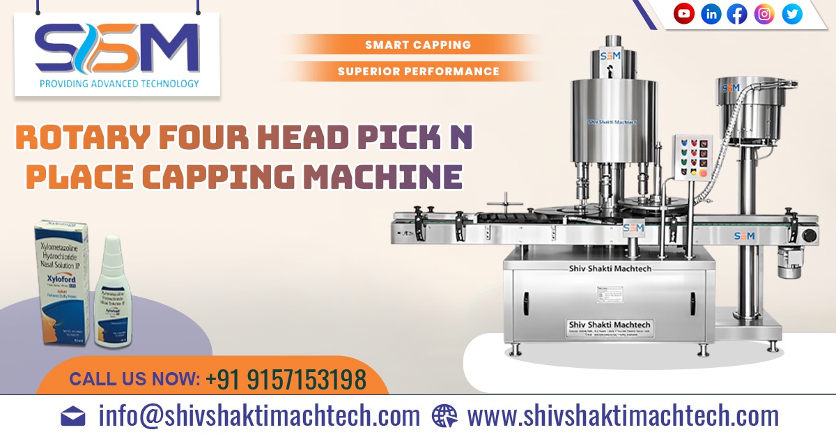 Rotary Four Head Pick N Place Capping Machine Supplied to Baddi, Himachal Pradesh