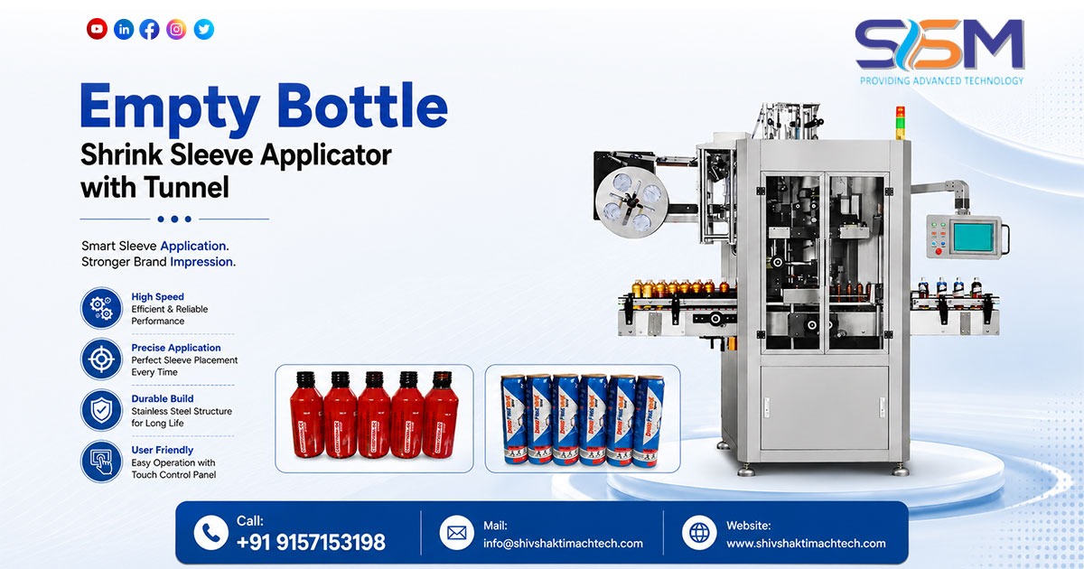 Empty Bottle Shrink Sleeve Applicator with Tunnel