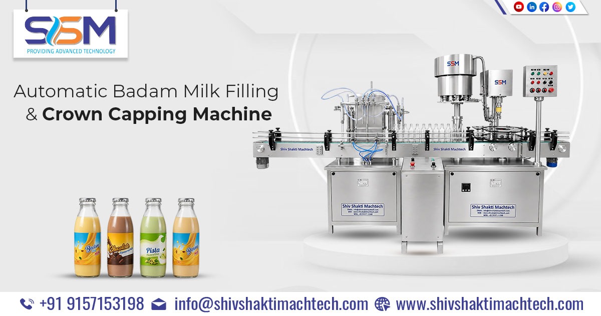 Automatic Badam Milk Filling and Crown Capping Machine | Glass Bottle Milk Packaging Line Dispatched to Hyderabad, Telangana