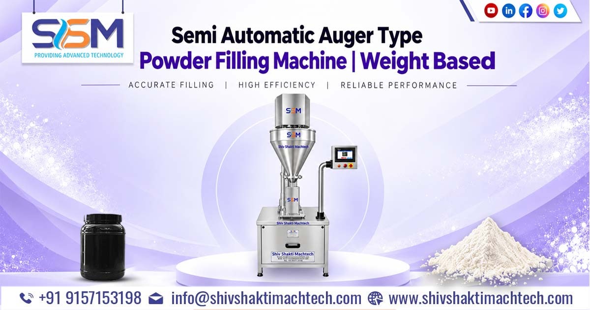 Semi Automatic Weight Based Auger Type Powder Filling Machine Supplied to Mohali, Punjab